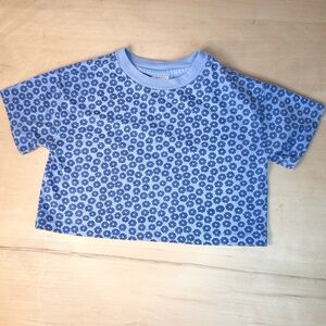 Hanna Andersson Gray Floral Tee Cotton -